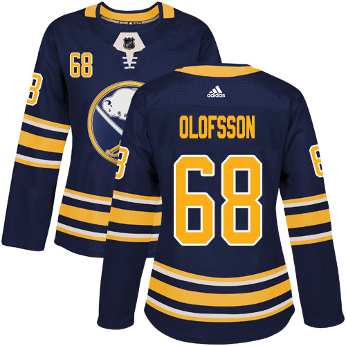 Adidas Sabres #68 Victor Olofsson Navy Blue Home Authentic Women's Stitched NHL Jersey